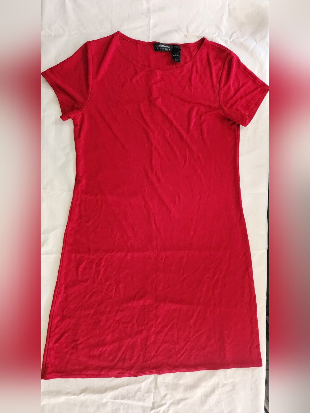 Worthington Red Short-Sleeve Crewneck Tee Dress (sz MEDIUM)